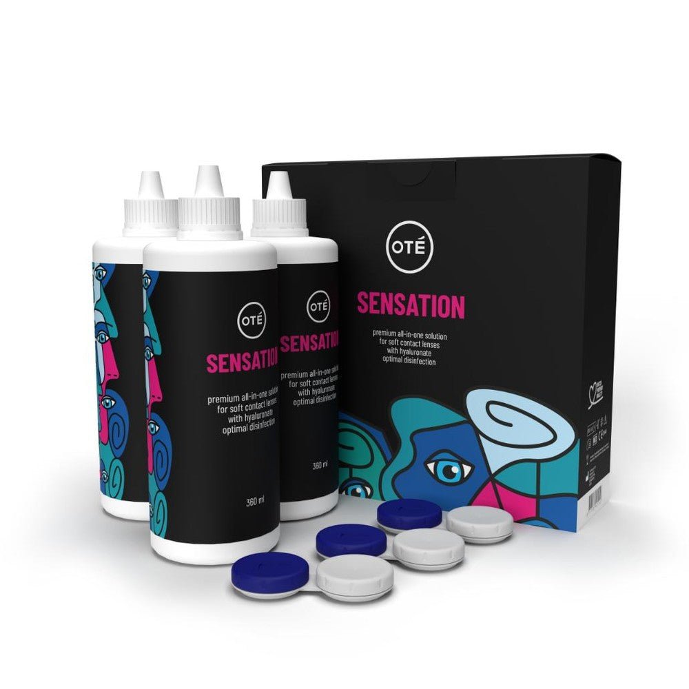 Oté Sensation lenzenvloeistof multipack inclusief 3 lenshouders voor zachte lenzen