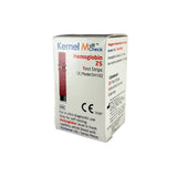 Kernel MultiCheck hemoglobine teststrips achterkant met samenstelling en instructies