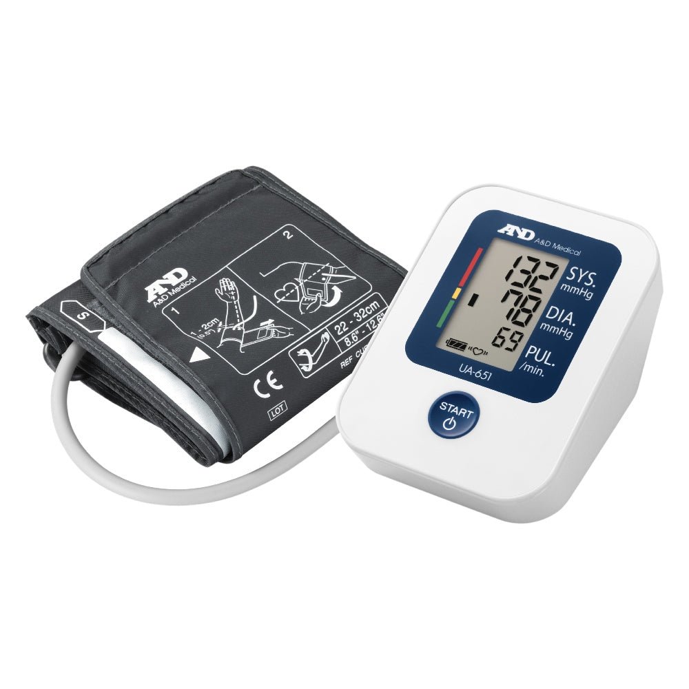 A&D UA-651 bloeddrukmeter met zwarte manchet en batterijen voor volwassenen