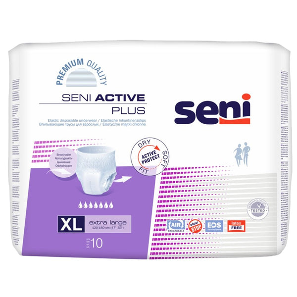 Seni Active Plus Incontinentie Broekjes (pants) - maat Extra Large- 10 stuks verpakking - Shopvoorgezondheid