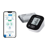 Omron M2 Intelli IT bloeddrukmeter gekoppeld aan smartphone app voor metingen