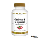 Golden Naturals Cranberry & D-mannose supplementen flesje met 90 capsules en cranberry afbeelding