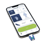 Heat-it insectenbeetheler met blauwe USB-C device en app-interface op smartphone