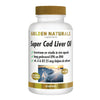 Golden Naturals Super Cod Liver Oil fles met 60 softgel capsules, levertraan en visolie voor hart en hersenen