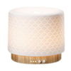 Lanaform Moya aroma diffuser wit met bamboe voet en warm wit licht