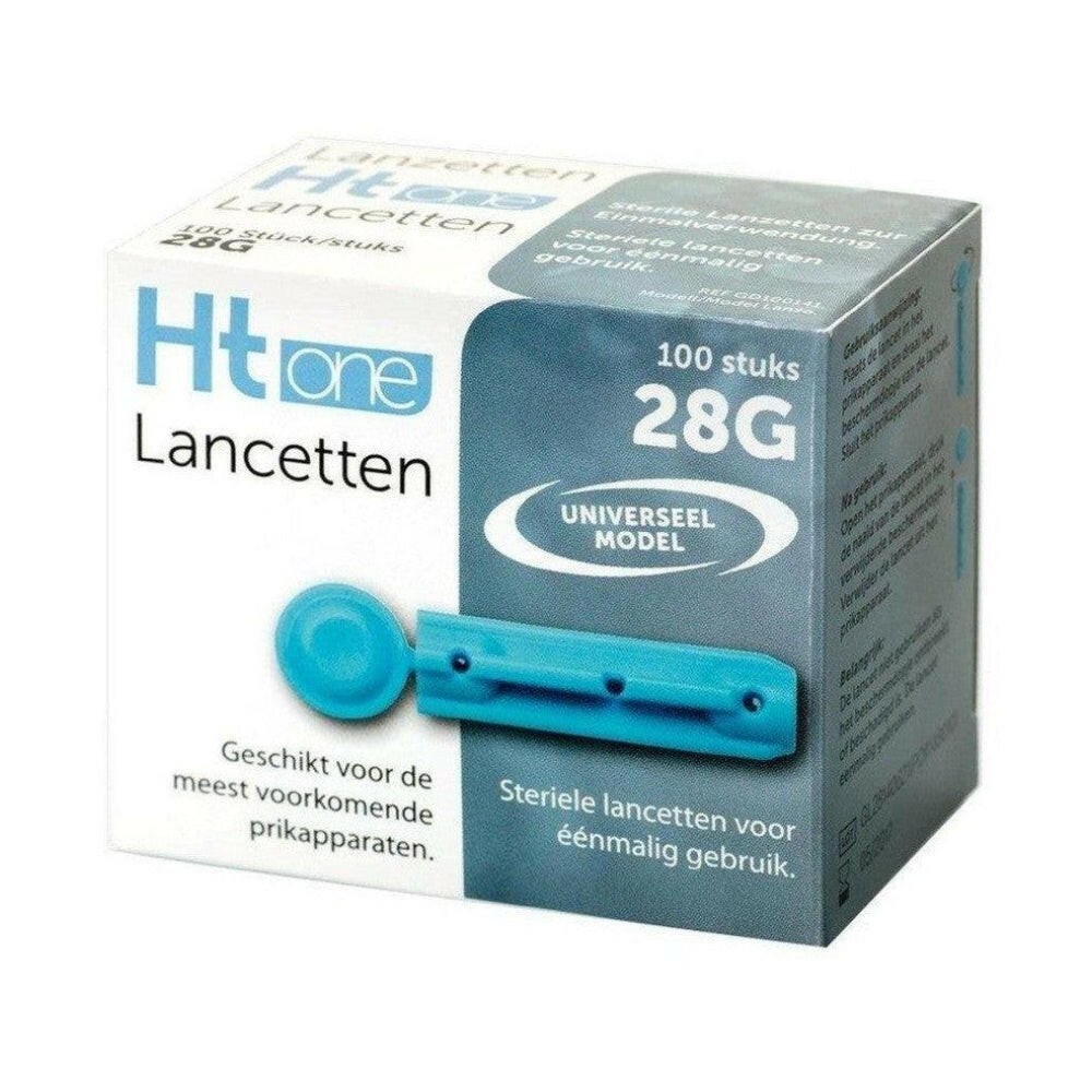 HT One lancetten 28G verpakking met 100 stuks voor glucosemeting