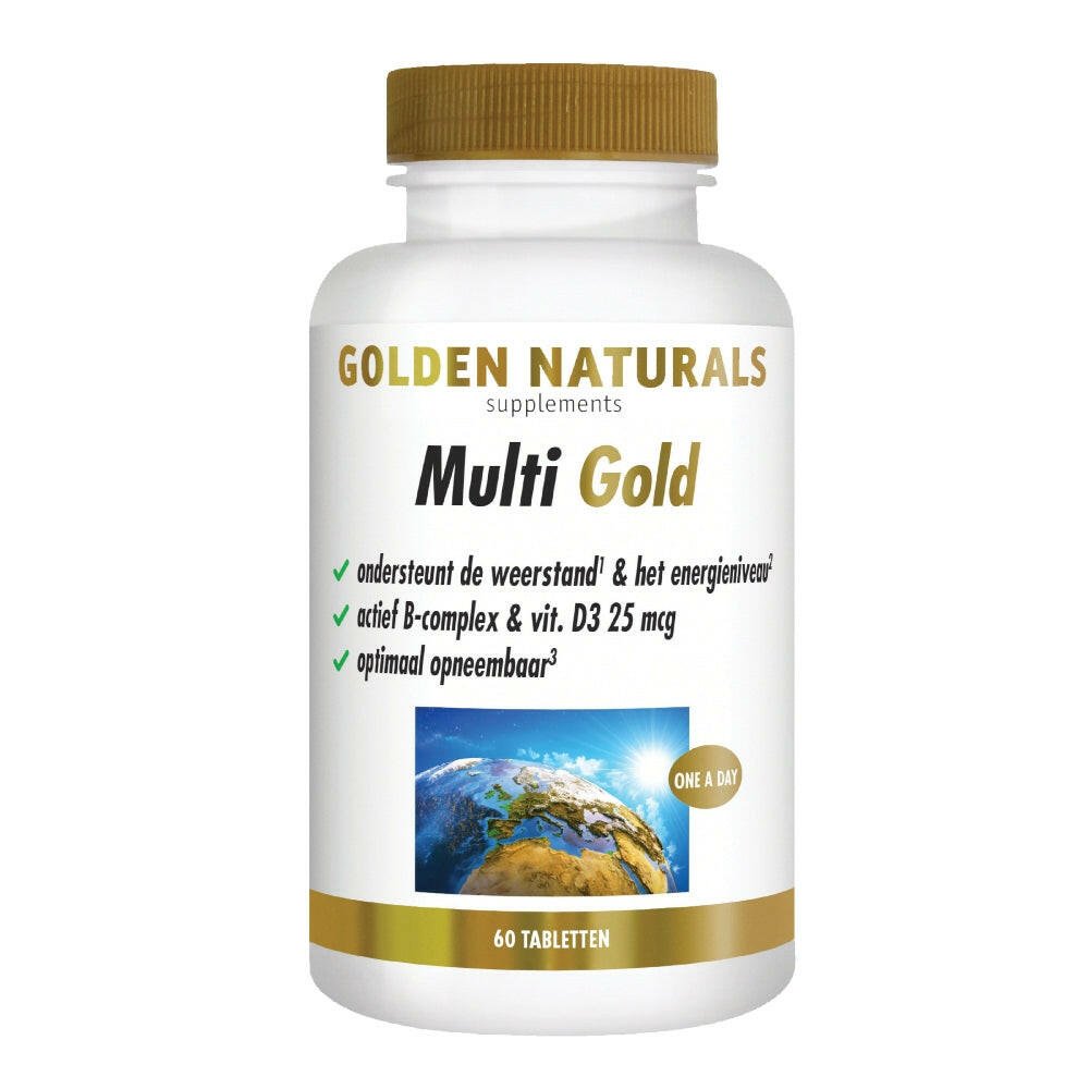 Golden Naturals Multi Gold multivitamine verpakking met 60 tabletten voor weerstand