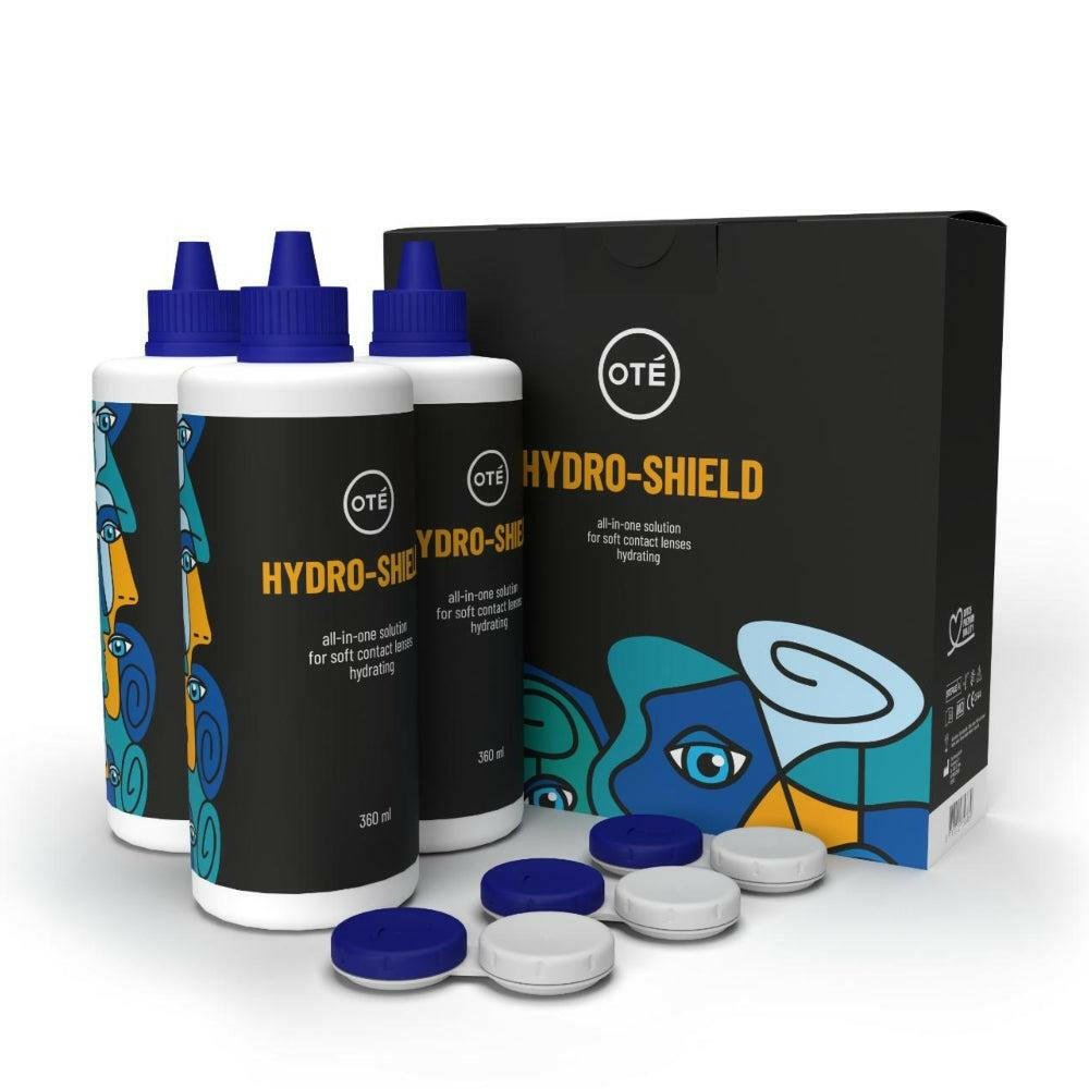 Oté Hydro Shield alles-in-1 lenzenvloeistof multipack 3x360ml met houders