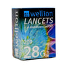 Blauw-witte Wellion lancetten verpakking 28G 0,37 mm voor pijnloze glucosemeting