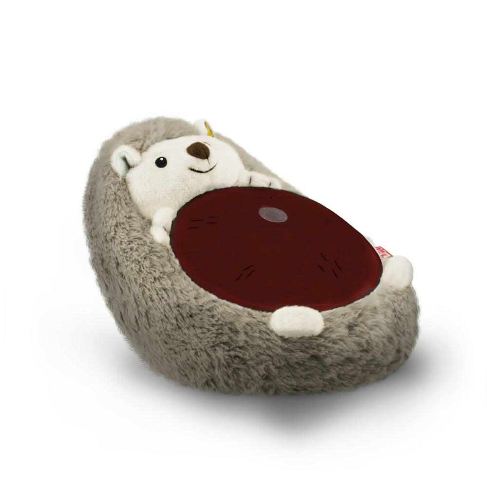 Bruine pluche egelbabyprojector Zazu met witte kop en rode buik