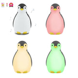 Vierkleurige collectie Zazu pinguïn nachtlampjes met muzieknotens
