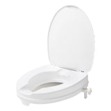 Witte SecuCare toiletverhoger met klikgreep en stabiele basis