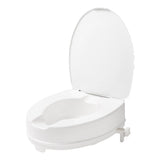 SecuCare witte toiletverhoger met klep en uitsparingen voor hygiëne