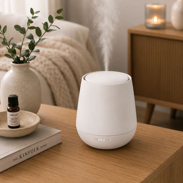 Witte Stadler Form Julia aroma diffuser met mist en geur olietest