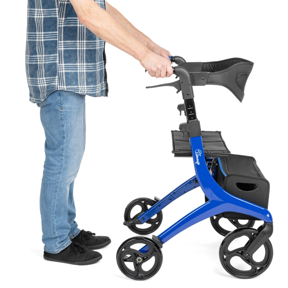 Timago Lorenza aluminium rollator met zitting (blauw)