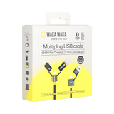 Waka Waka multiplug USB kabel verpakking met 60W snelladen en LED licht