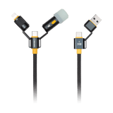 Waka Waka Connect Pro 5-in-1 oplaadkabel zwart met gele accenten en LED-lampje