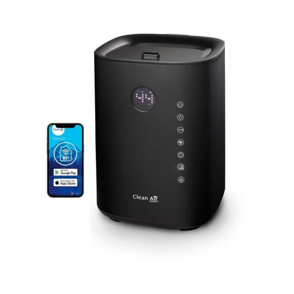 Zwarte Clean Air Optima CA-605 smart luchtbevochtiger met app connectie