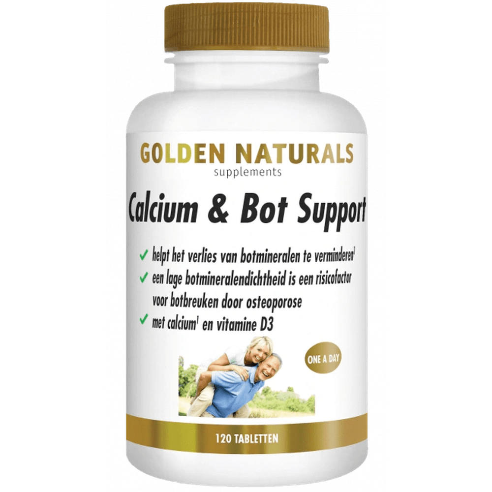 Golden Naturals Calcium & Bot Support 120 tabletten vegetarisch voor sterke botten