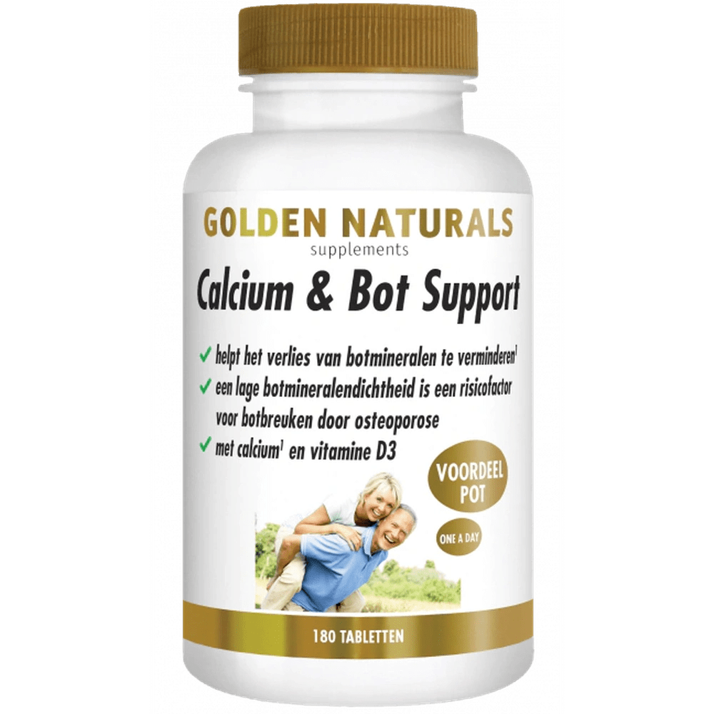 Golden Naturals Calcium & Bot Support 180 tabletten vegetarisch voor botgezondheid