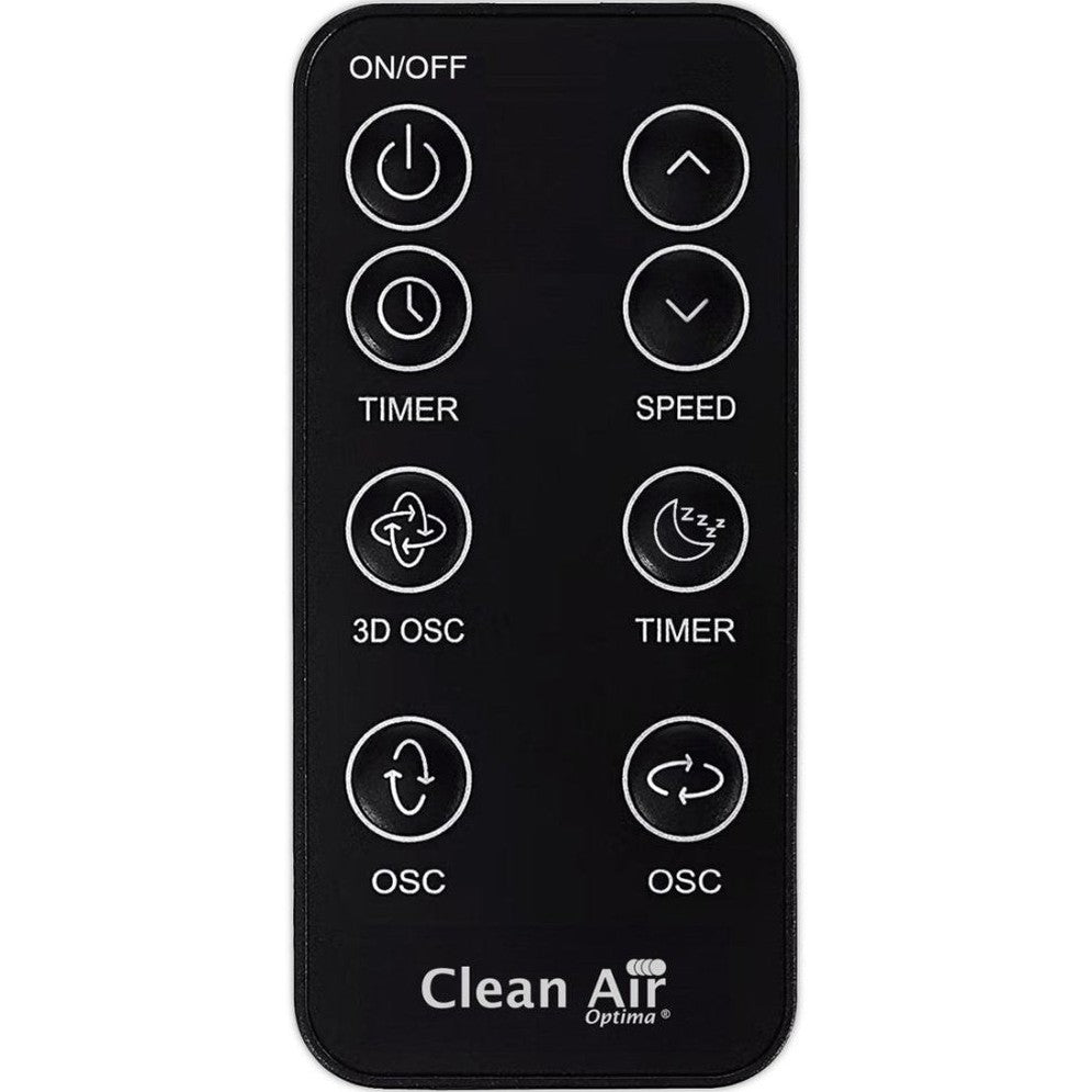 Afstandsbediening voor Clean Air Optima ventilator met timer en slaapstand knoppen
