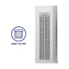 Zijkant Clean Air Optima CA-904 met stoffiltercompartiment en verticale spleten
