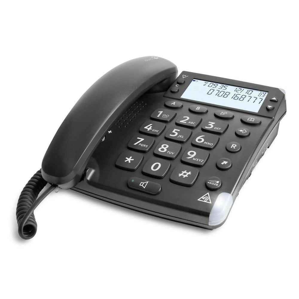 Zwarte Doro Magna 4000 seniorentelefoon met grote toetsen en +60dB volume