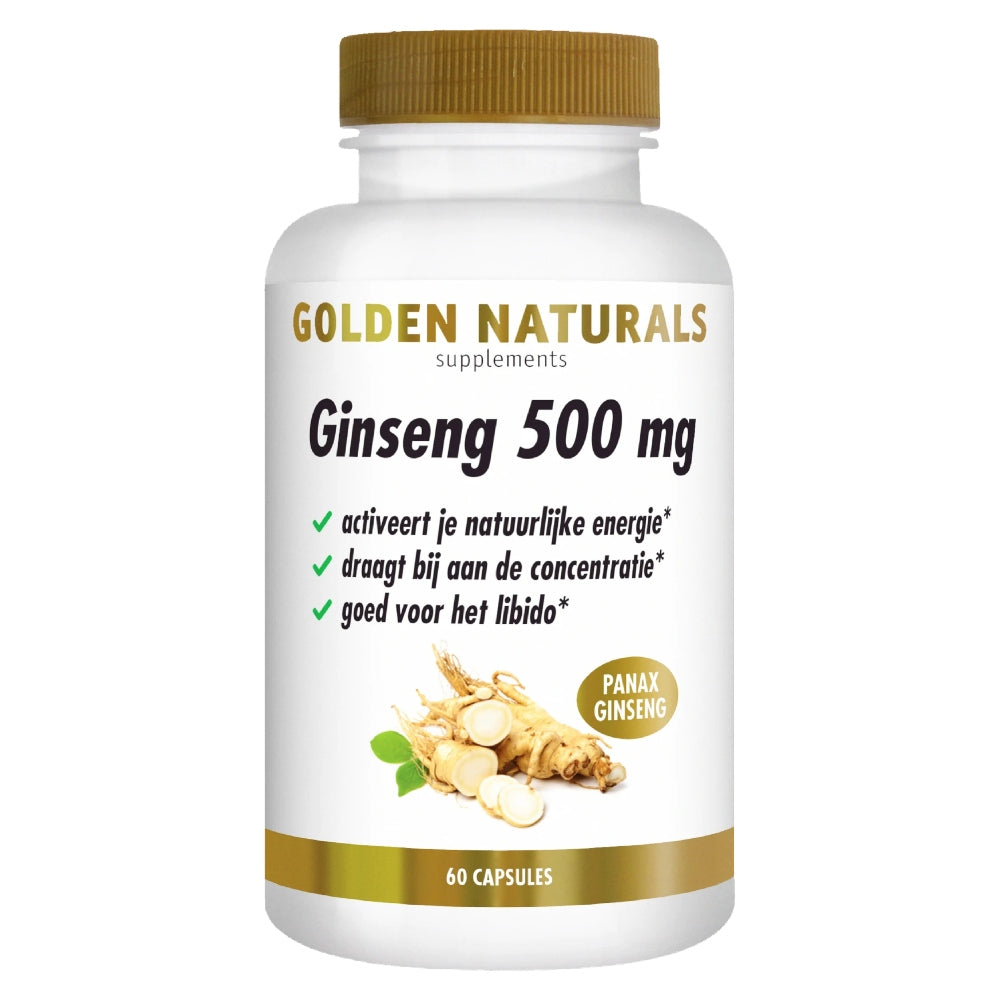 Golden Naturals Ginseng 500 mg activeert je natuurlijke energie