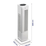 Maatvoering Clean Air Optima CA-904 witte ventilatorkachel 68,8 x 21 x 21 cm