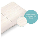 Lichtbeige fleece elektrische onderdeken detail van zachte textuur