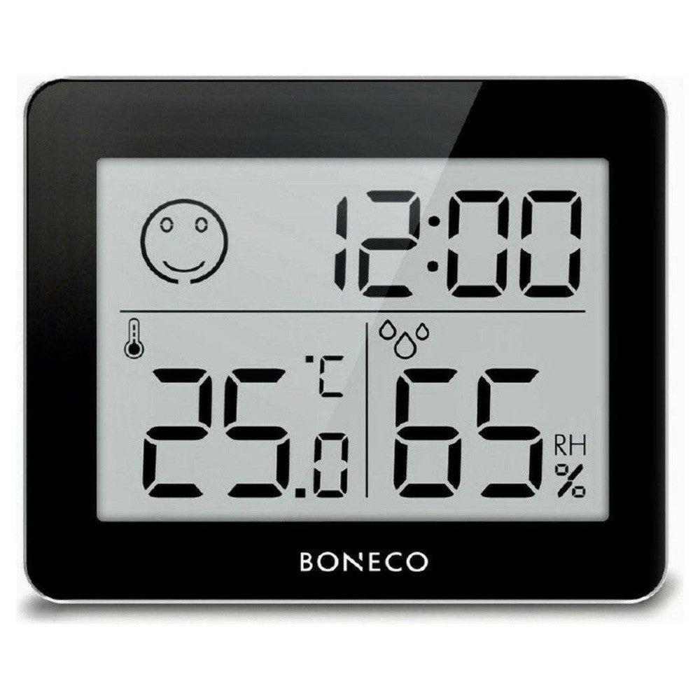 Boneco X210 digitale thermo-hygrometer zwart met LCD-scherm voor temperatuur en luchtvochtigheid