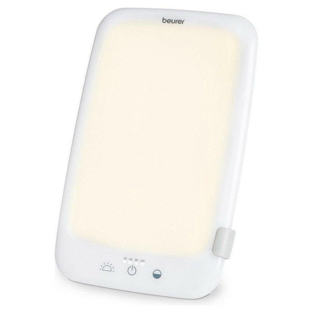 Beurer TL 35 lichttherapielamp aan met warme gloed verlichting