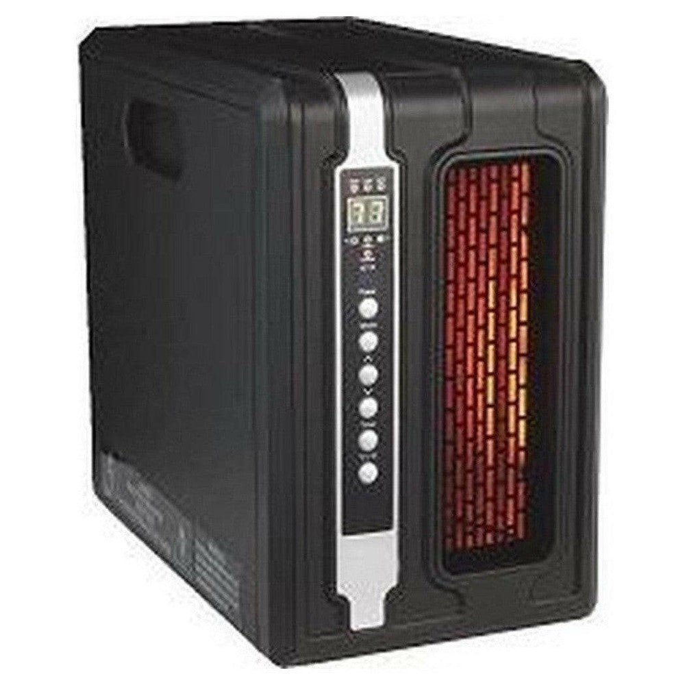 Montana infraroodverwarmingstoestel zwart met gloeiende lampen en temperatuurinstelling