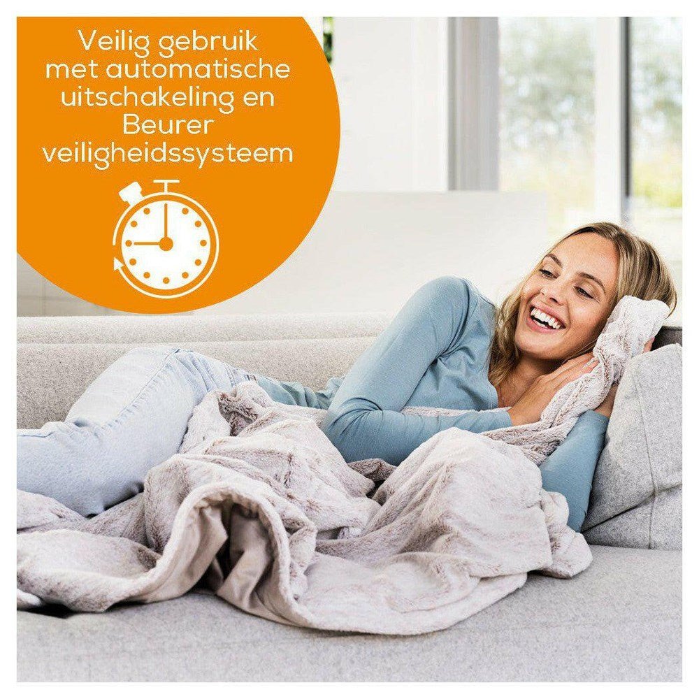 Beurer warmtedeken met automatische uitschakeling voor veilig comfort