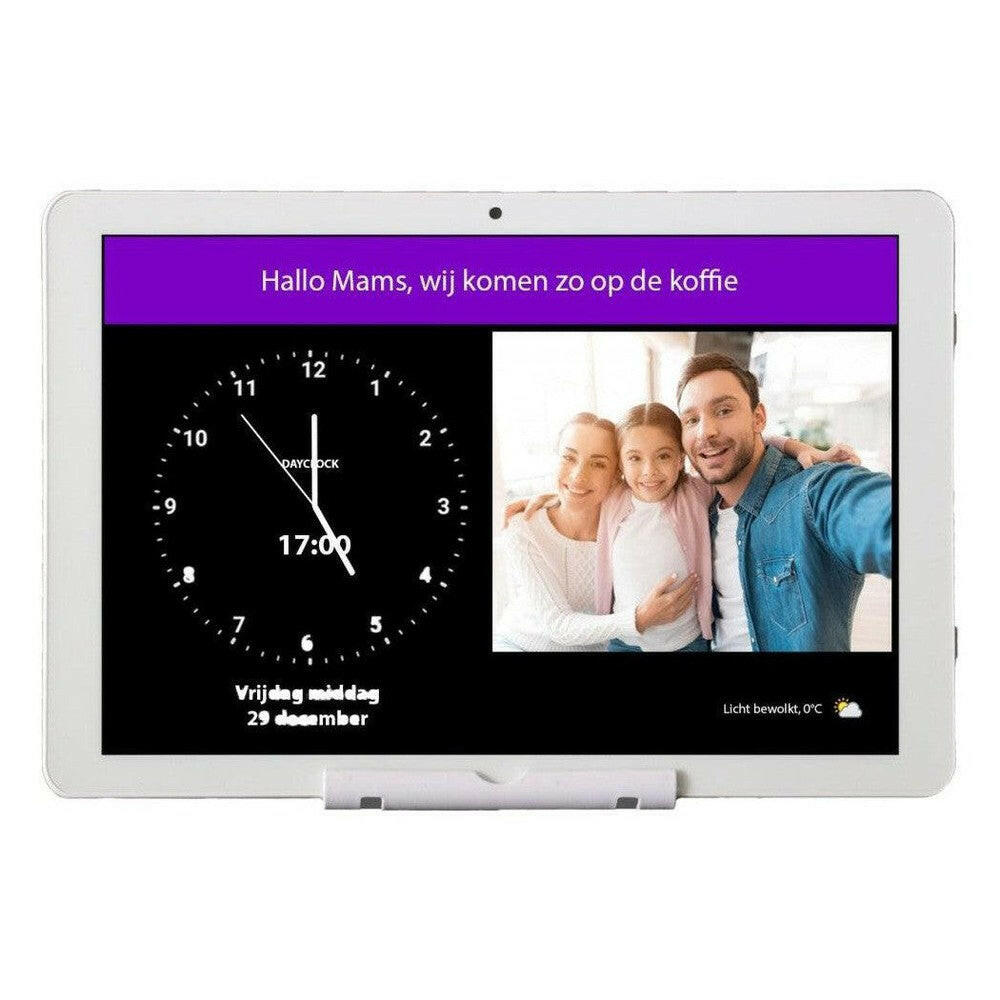 DayClock Generations 10 dementieklok wit met analoge tijd en familiefoto