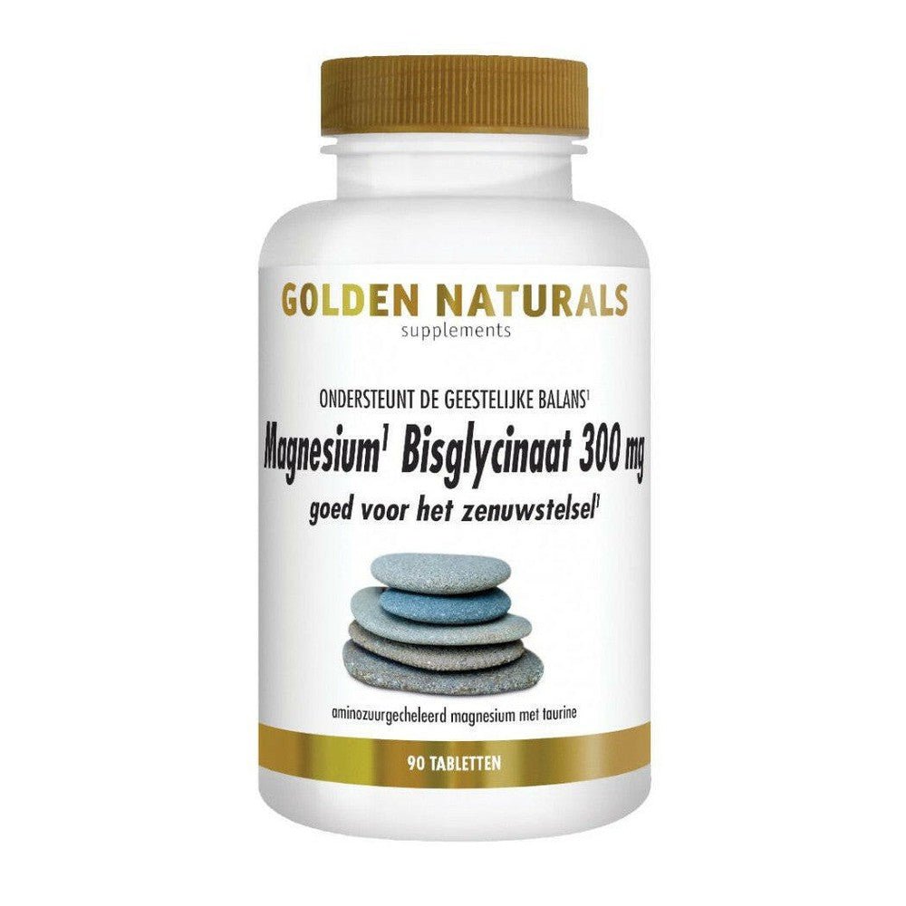 Golden Naturals Magnesium Bisglycinaat 300 mg 90 tabletten supplement voor energie en ontspanning