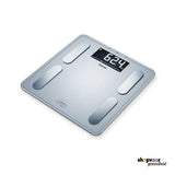 Beurer BF 405 vierkante lichaamsschaal zilver met groot LCD-display en Signature Connect