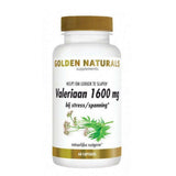 Golden Naturals Valeriaan 1600 mg fles met 60 veganistische capsules voor nachtrust