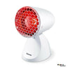 Beurer IL11 infraroodlamp voor op tafel met rood honingraatpatroon en beurer logo