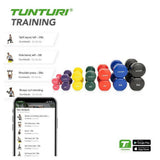 Tunturi Training app met diverse gewichten en oefeningen