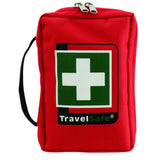 Rode TravelSafe EHBO-koffer met ritsen en kruislogo voor reizen