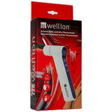 Verpakking Wellion infrarood thermometer met 1-seconde meting en iconen voor oor en flesje