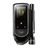 Zwarte Accu-Chek Mobile glucosemeter met display en aanhechte prikpen