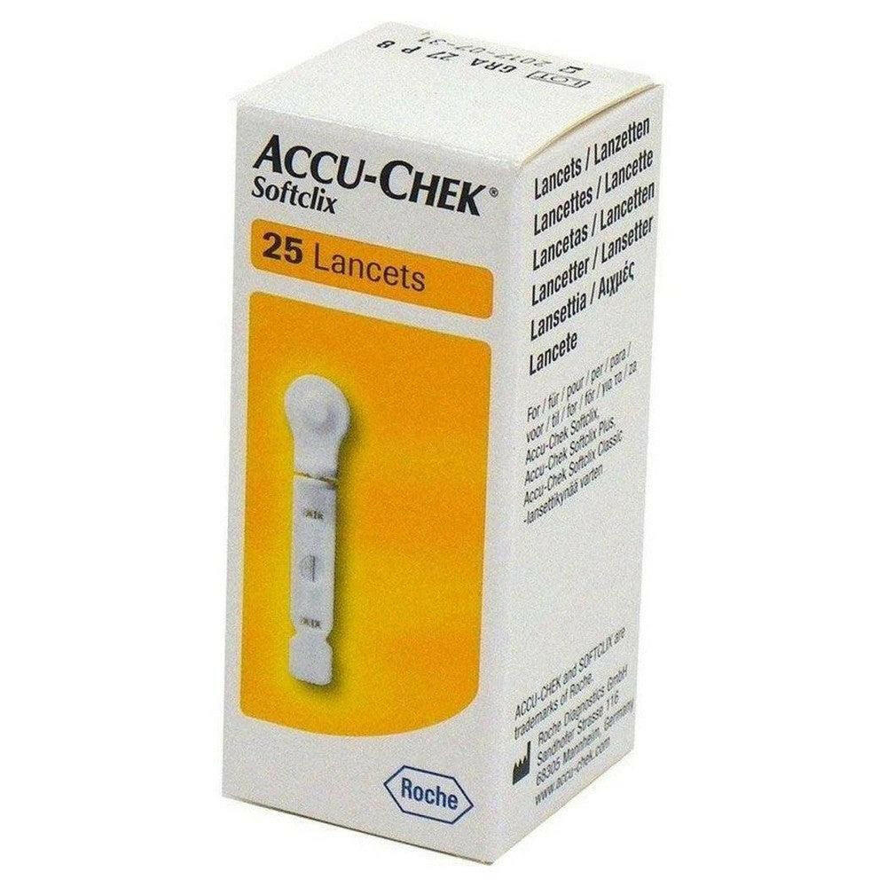 Verpakking Accu-Chek SoftClix lancetten 25 stuks voor diabetes glucosemeting