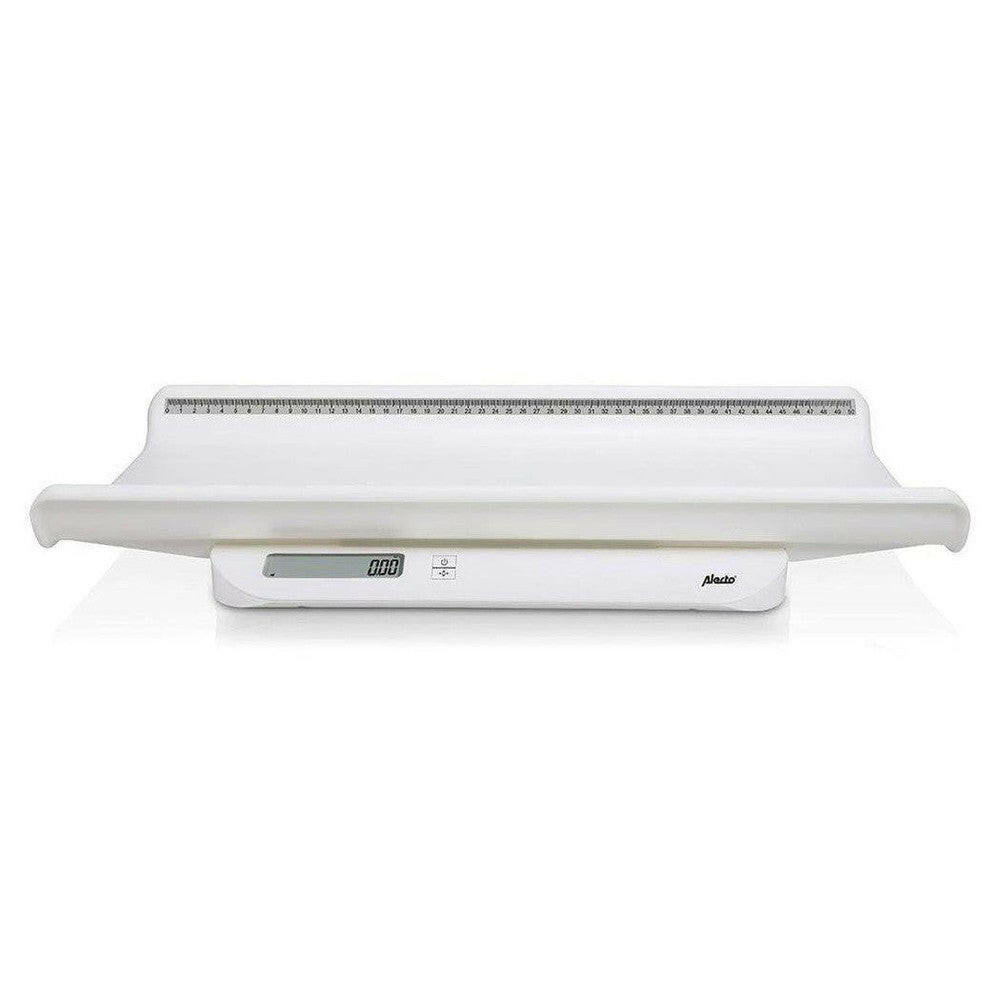 Alecto BC-10 witte babyweegschaal met ingebouwd meetlint en digitaal display