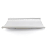 Achterkant van witte Alecto babyweegschaal met ingebouwd lengtemeetlint