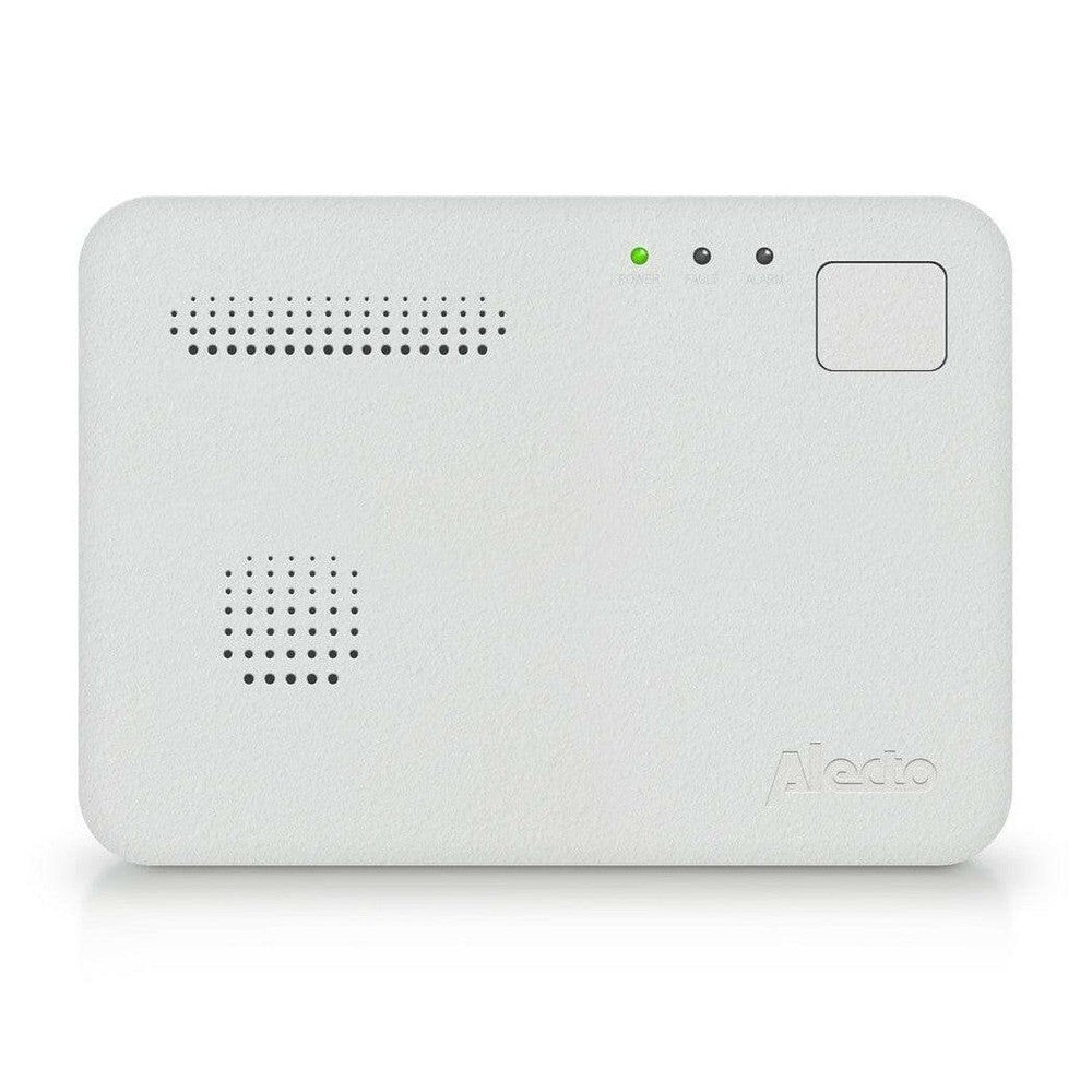 Alecto koolmonoxidemelder met LED-indicatoren en luidsprekeropeningen