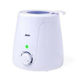 Zijkant Alecto flessenwarmer met handgreep en temperatuurinstelling