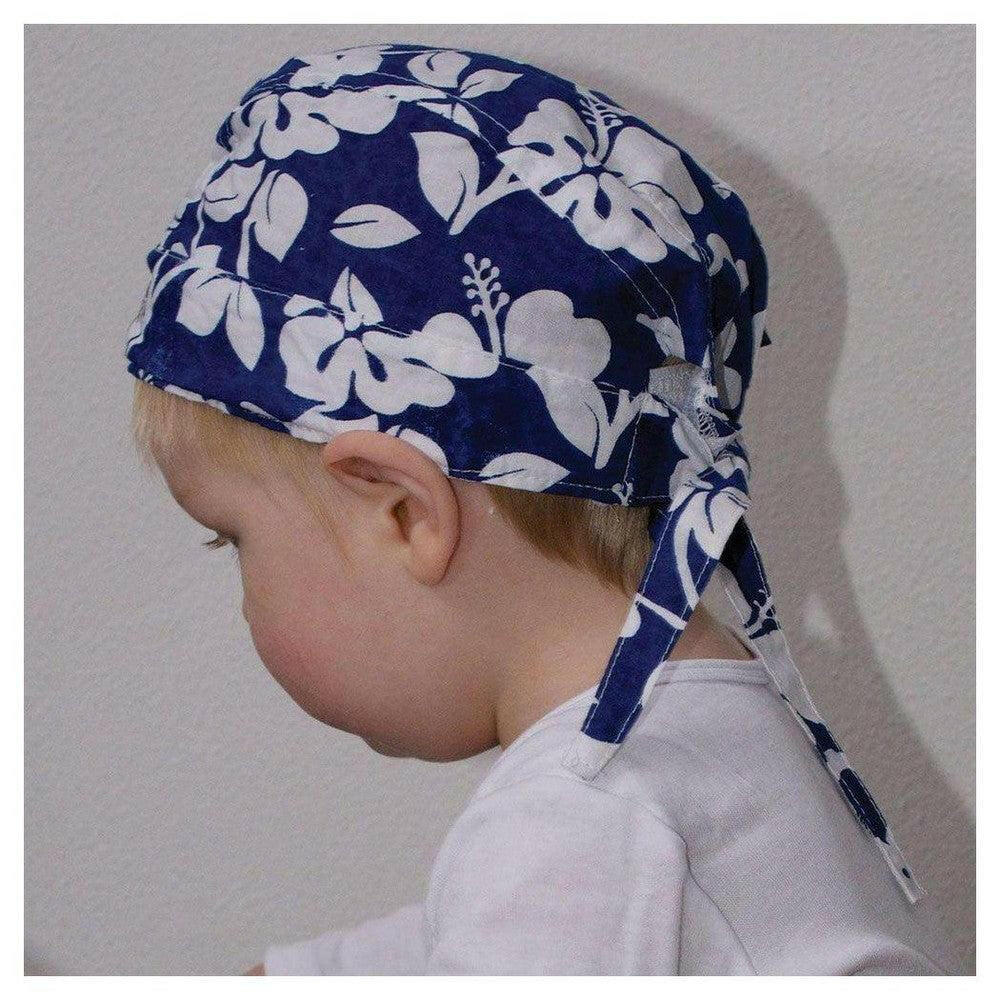 BabyWrapz bandana blauw met witte bloemen voor baby's 0-3 jaar