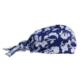 Blauwe BabyWrapz bandana met bloemenpatroon en linten